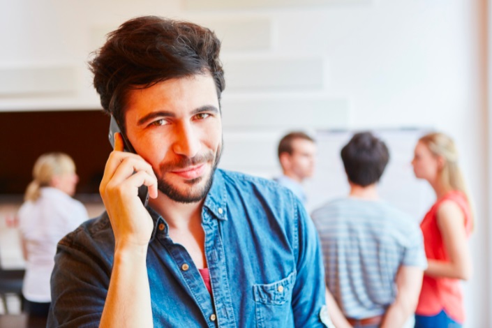 man calling from his smartphone