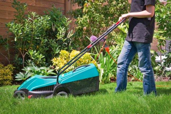 man mowing the lawn